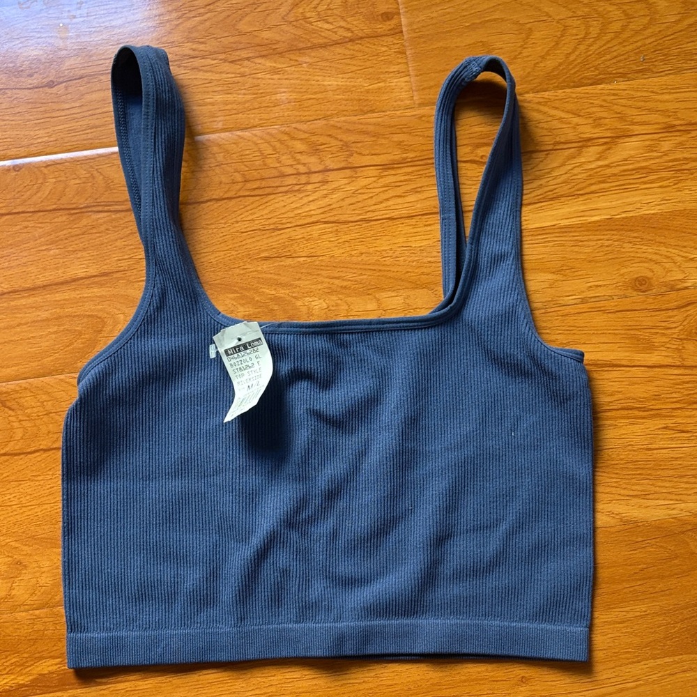Bozzolo blue crop top NWT size m/l